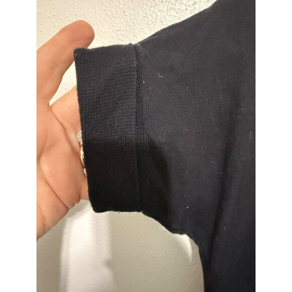 Decree Black S/S Sweater with Tie Button Front Womans S - Picture 4 of 4